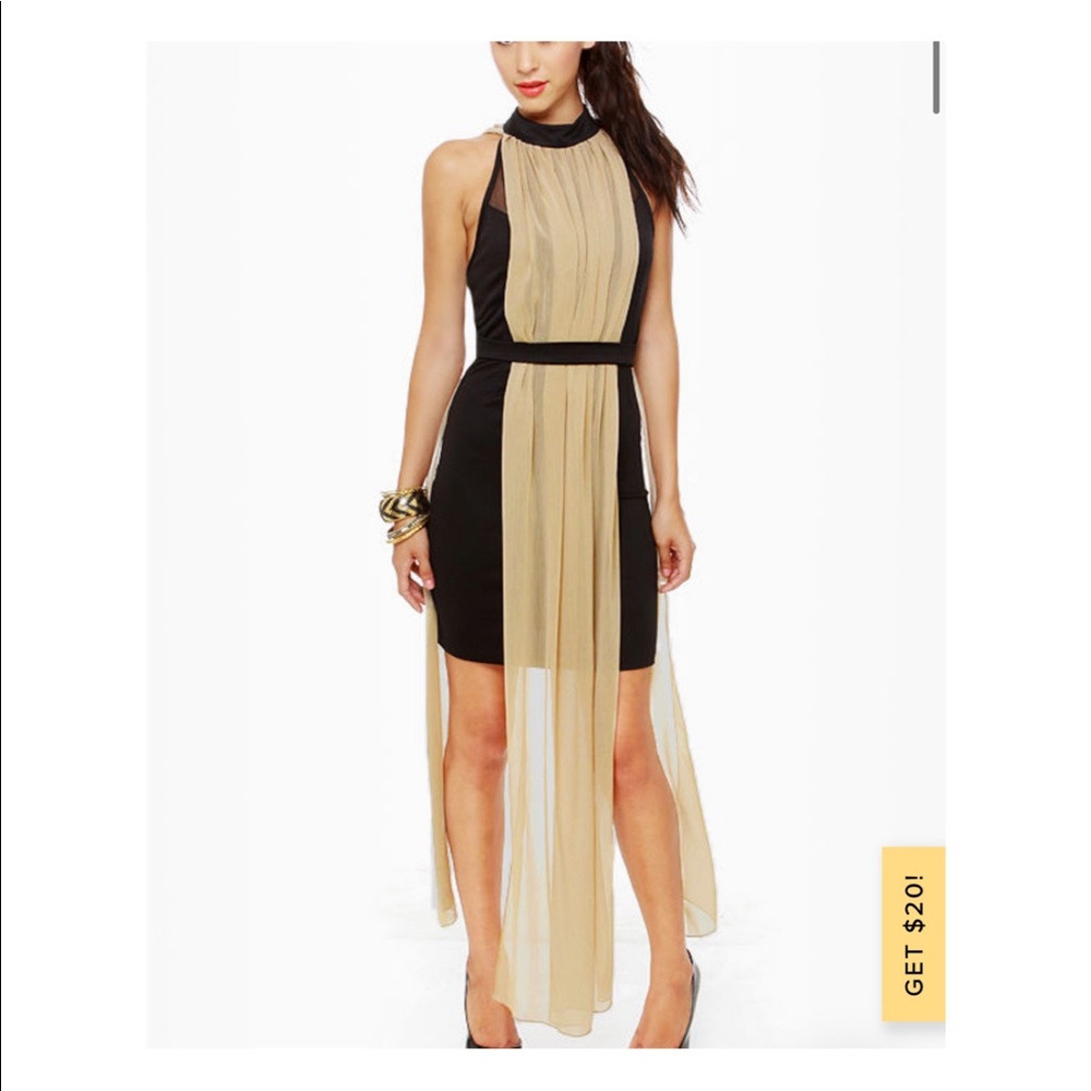 Black and beige dress
